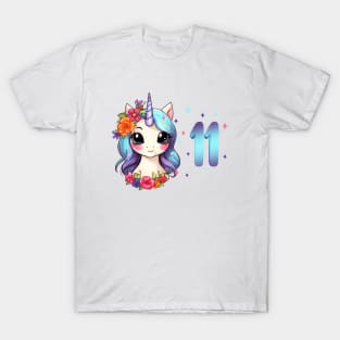 I am 11 with unicorn - girl birthday 11 years old T-Shirt